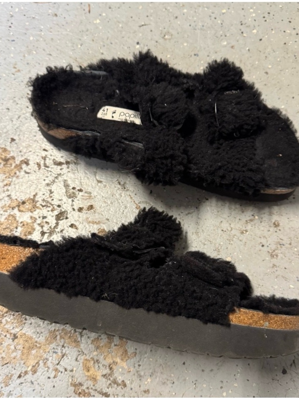 Birkenstock Arizona Big Buckle Papillio sandals Shearling Black